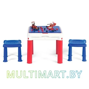 Игровой стол Keter Construction Play Table 227497 (красный/синий)